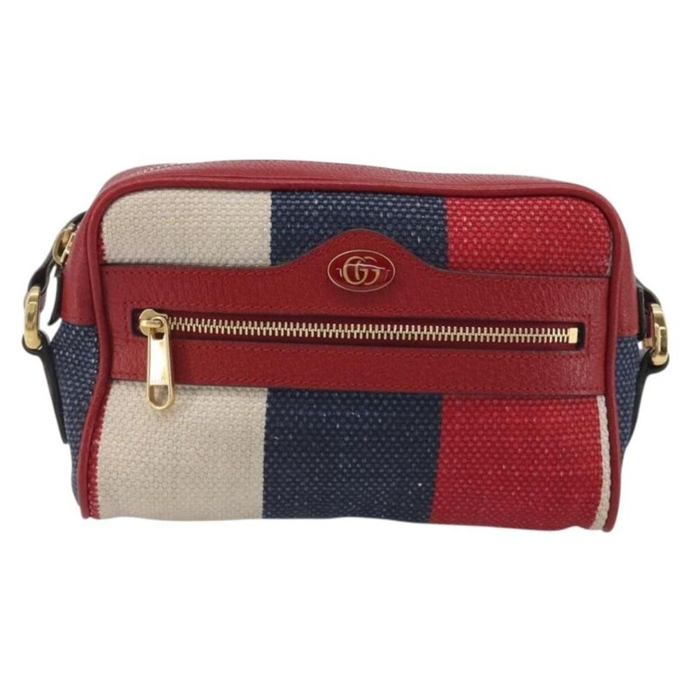 Gucci Ophidia Striped Canvas Red Canvas Shoulder Bag Bag